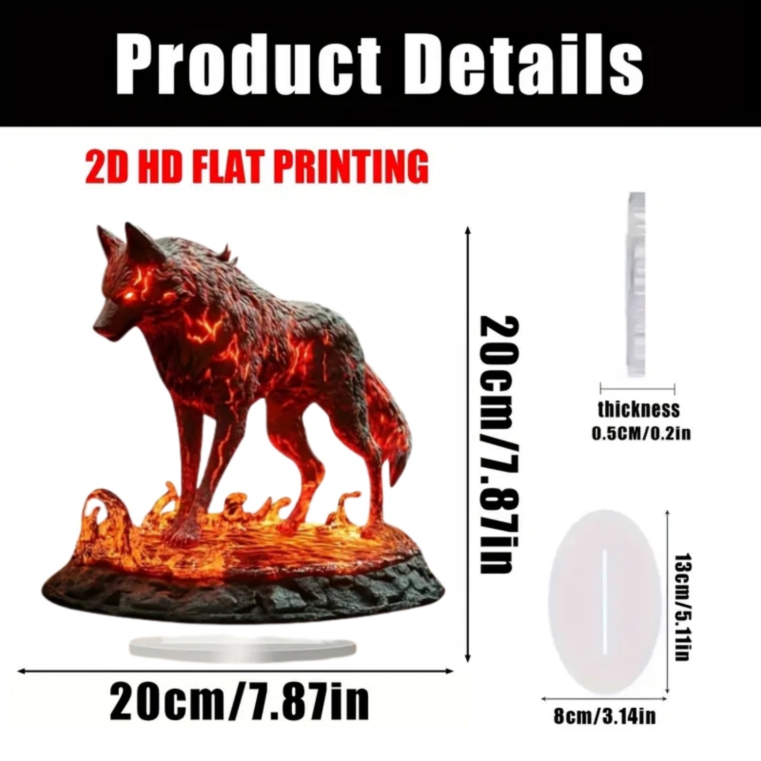 Patung Serigala api, patung ak - Display Case Acrylic ulasan dan harga